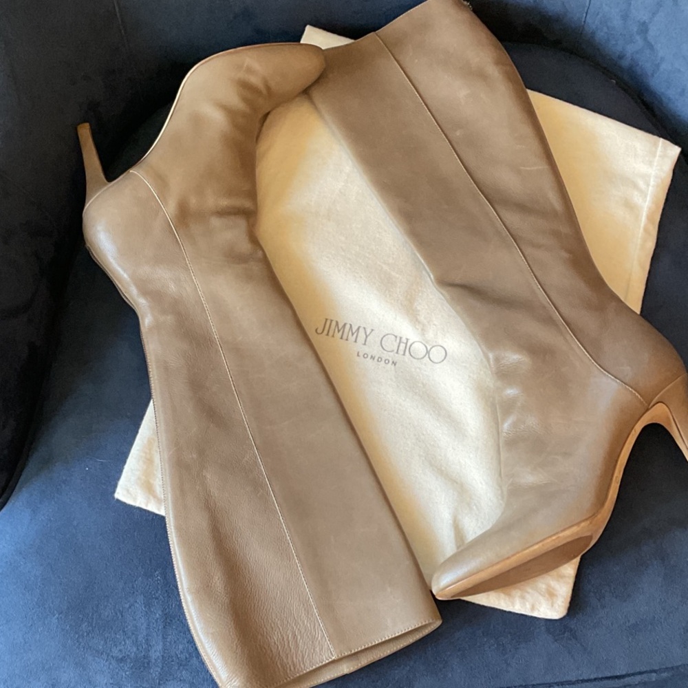 Jimmy Choo Taupe Heeled Boots